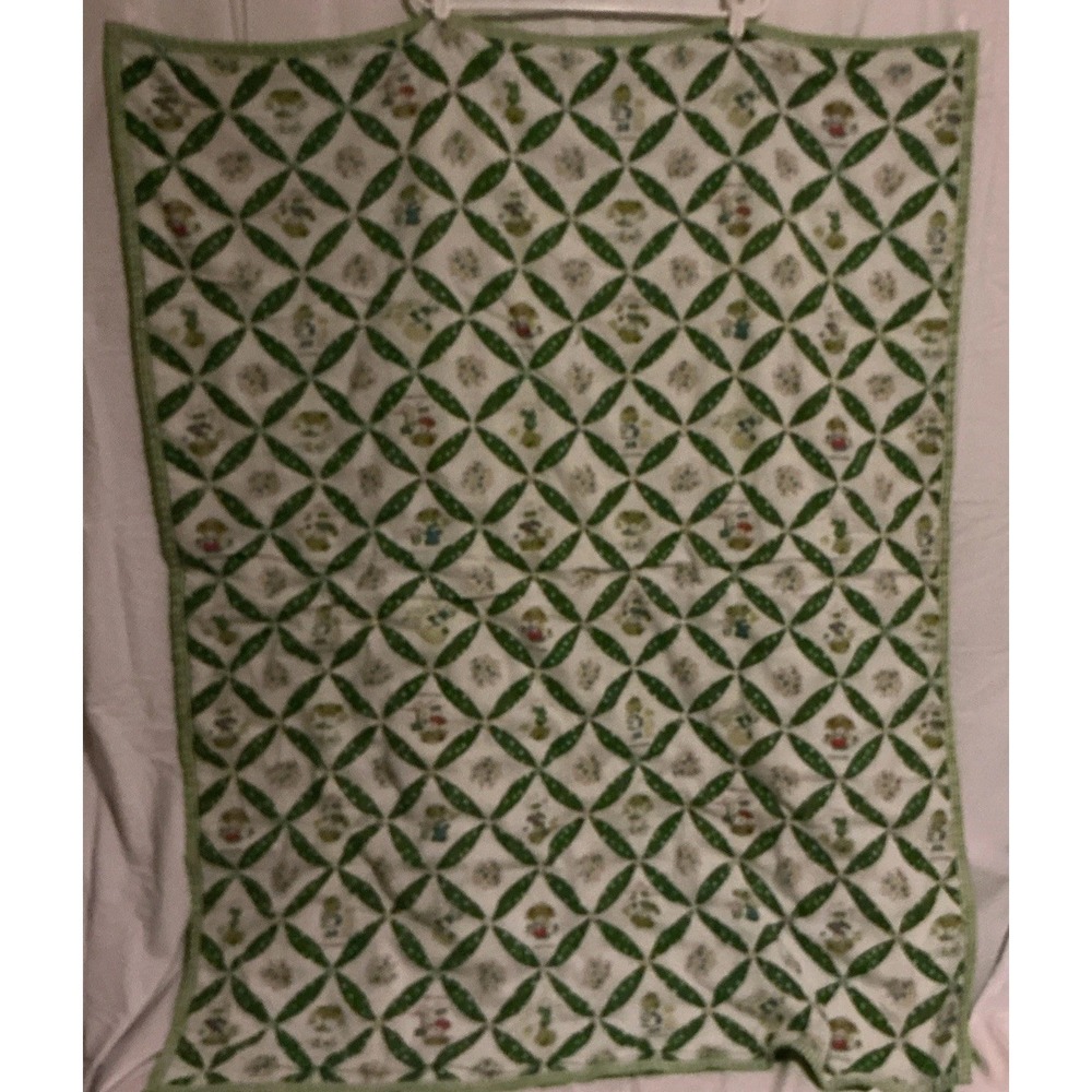 Vintage Handmade Little Lovables Baby Quilt, 40X56